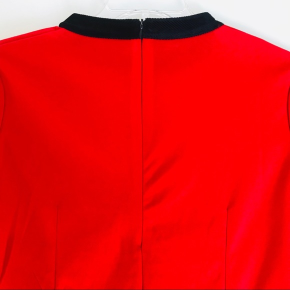 Vintage Red and Black Ladies Wrap Dress w/ Jewel - Picture 8 of 8